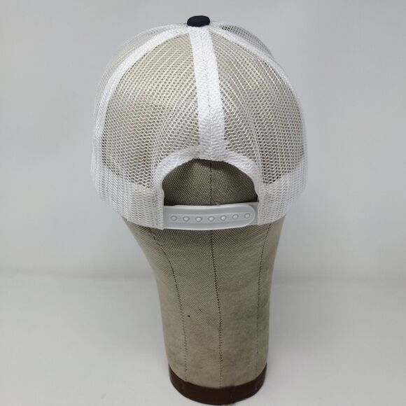 You Betcha Mens Snapback Mesh Back Hat Blue White Adjustable Embroidered Logo - Picture 9 of 12